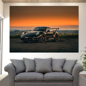 Stampa su tela Porsche 911 GT3, arte murale Porsche, arte murale auto sportive, stampa Porsche, regalo per fan Porsche, arte su tela Porsche
