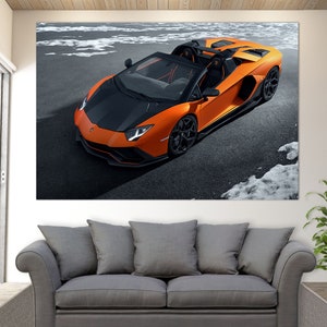Lamborghini Aventador Canvas Print, Sport Cars Wall Art, Lamborghini Print, Lamborghini Fan Gift, Lamborghini Wall Art