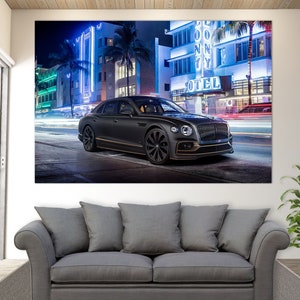 Bentley Flying Spur Canvas Print, Bentley Wall Art, Sport Cars Wall Art, Bentley Print, Bentley Fan Gift