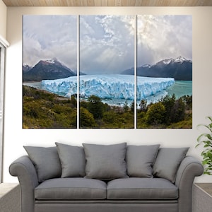 Perito Moreno Glacier Canvas Print, Winter Landscape Photo, Los Glaciares National Park in Argentina, Winter Nature Wall Decor