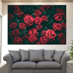 Roses Canvas Print, Floral Wall Art, Flowers Canvas Art, Floral Canvas Wall Art