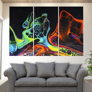 Abstract Wall Art, Contemporary Black Canvas Print, Fluid Painting, Abstract Wall Art, Abstract Canvas Print