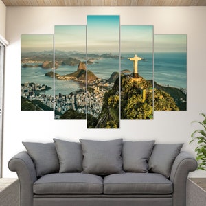 Rio de Janeiro Wall Art, Rio Skyline, Rio Canvas Print, Christ the Redeemer Statue In Rio Canvas Art