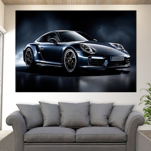 Impression sur toile Porsche 911, art mural Porsche, cadeau pour les fans de Porsche, art sur toile Porsche