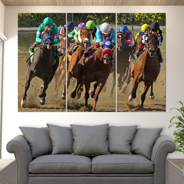 Horse Racing Wall Art, Kentucky Derby Canvas Print, Horse Racing Canvas Print, Horse Racing Fan Gift