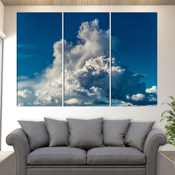 Sky Wall Art, Sky Print, Clouds Canvas Print, Clouds Wall Art, Blue Sky Canvas Print