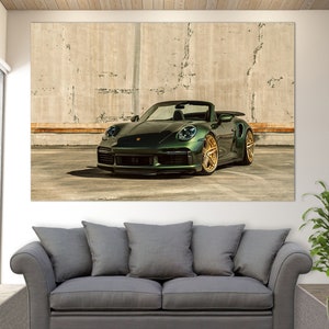 Impression sur toile Porsche 911 Turbo, art mural Porsche, art mural voitures de sport, impression Porsche, cadeau fan Porsche, oeuvre d&#39;art sur toile Porsche