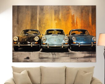 Vintage Porsche Wall Art, Retro Porsche Canvas Print, Porsche Canvas Art, Porsche Fan Gift, Porsche Wall Decor