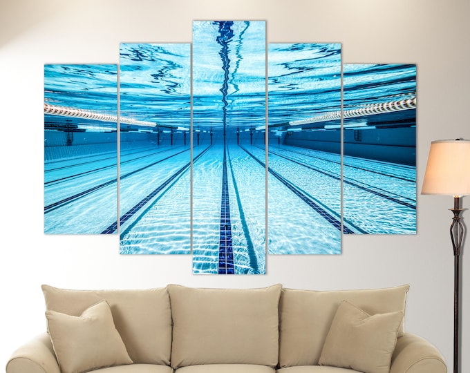 Swimming Pool Canvas Print, Swimming Wall Art, Swimming Canvas Art, Water Pool, Swimming Motivation, Swimmer Gift