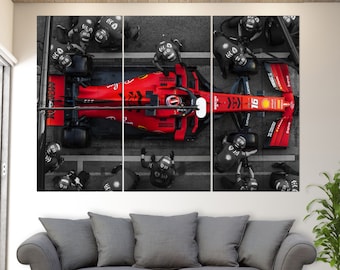 Formula 1 Wall Art, Charles Leclerc, Ferrari Canvas Art, Formula 1 Canvas Print, Ferrari Wall Art, Ferrari Fan Gift