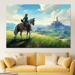 Legend of Zelda Wall Art, Zelda Canvas Print,  Legend of Zelda - Breath of the Wild, Zelda Player Gift, Teen Room Decor, Zelda Poster