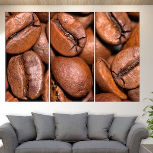 Kaffee Wandkunst, Kaffeebohnen Leinwanddruck, Kaffee Kunst, Cafe Wanddekoration, Küche Wandkunst