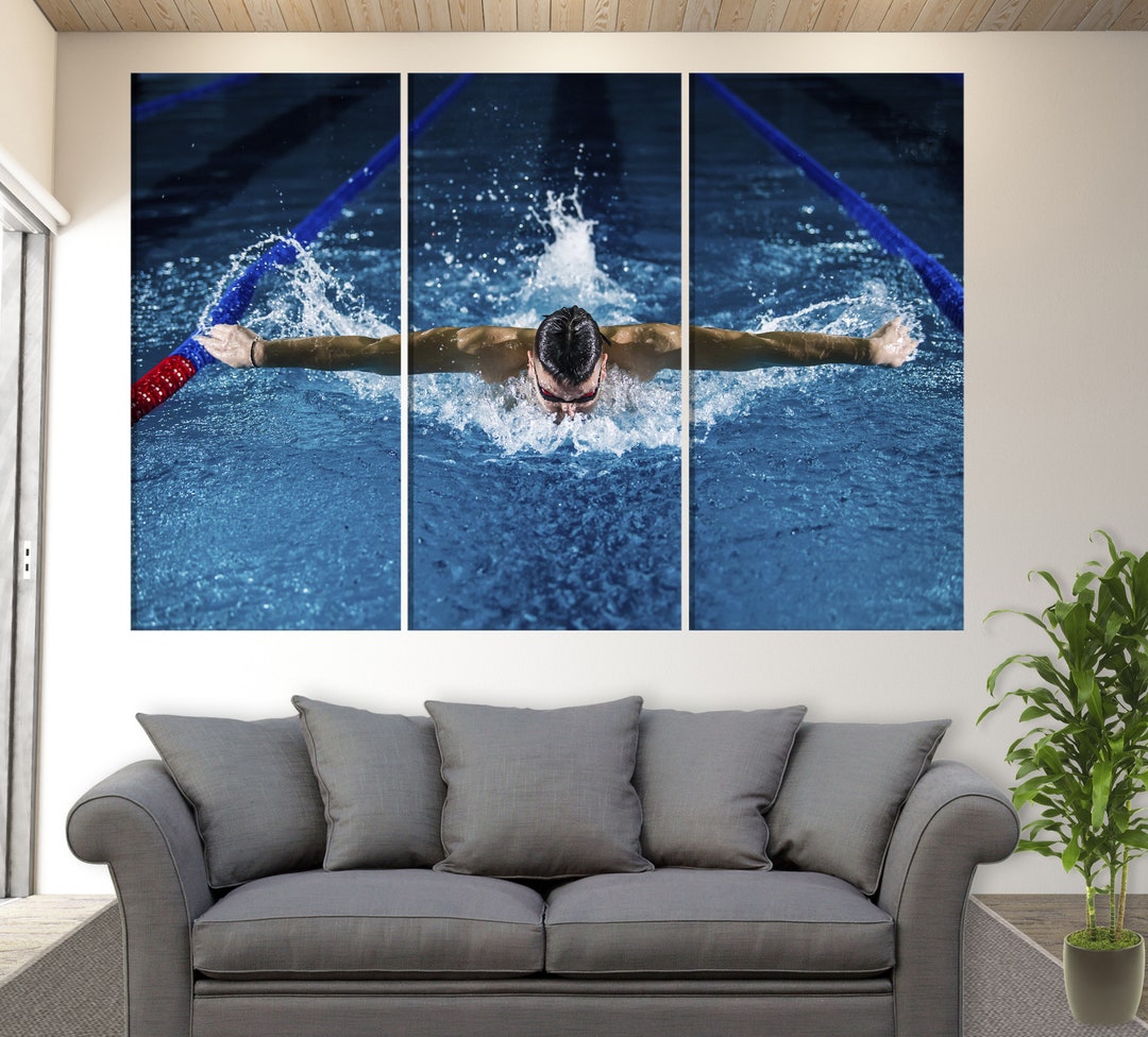 Swimming Wall Art, Swimming Canvas Print, Water Pool, Swimming
