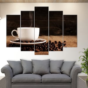Arte da parede do café, impressão em tela de café, decoração da parede do café, decoração do café, arte da parede da cozinha