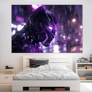 Black Panther Canvas Print, Black Panther Painting, Avengers Wall Art, Black Panther Wall Art, Black Panther Poster, Black Panther Fan Gift