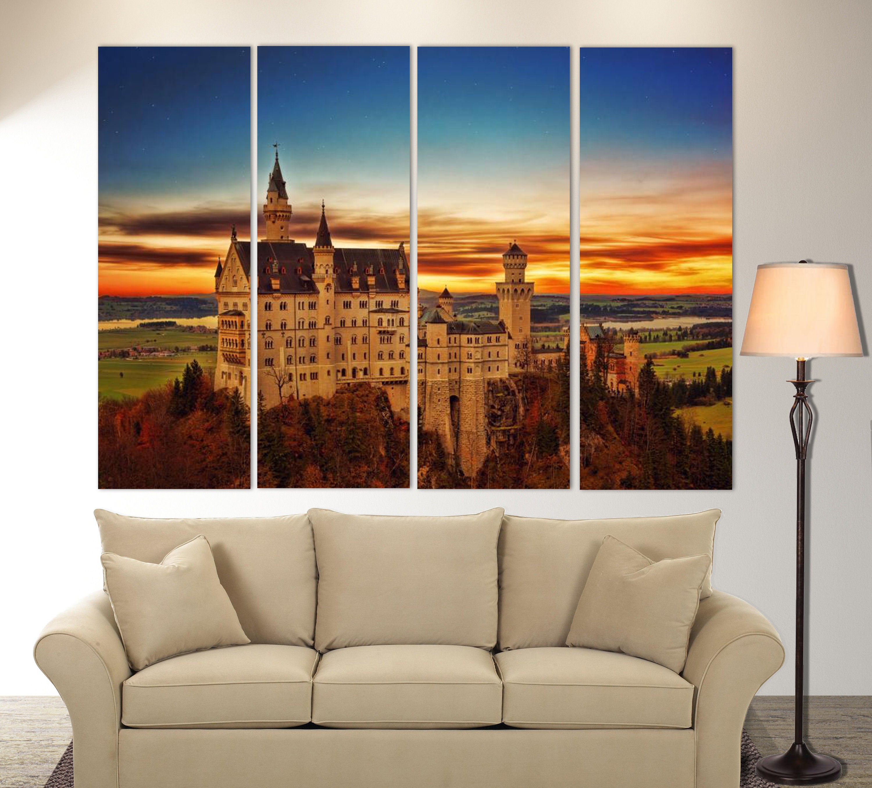 Neuschwanstein Castle Canvas Print Castle Canvas Wall Art Etsy