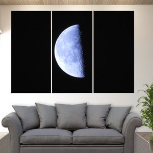 Moon Canvas Wall Art, Moon Canvas Print, Moon Wall Art, Moon Print