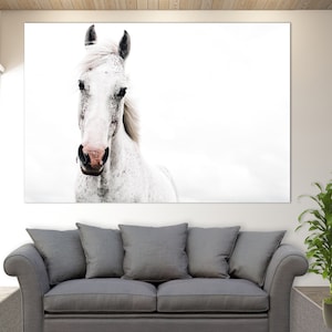 White Horse Canvas Wall Art, Horse Canvas Print