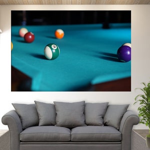 Billiards Canvas Wall Art, Billiards Canvas Print, Billiard Table Canvas Print