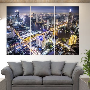 Bangkok Skyline, Bangkok Canvas Art, Thailand Canvas Print, Bangkok Canvas Print