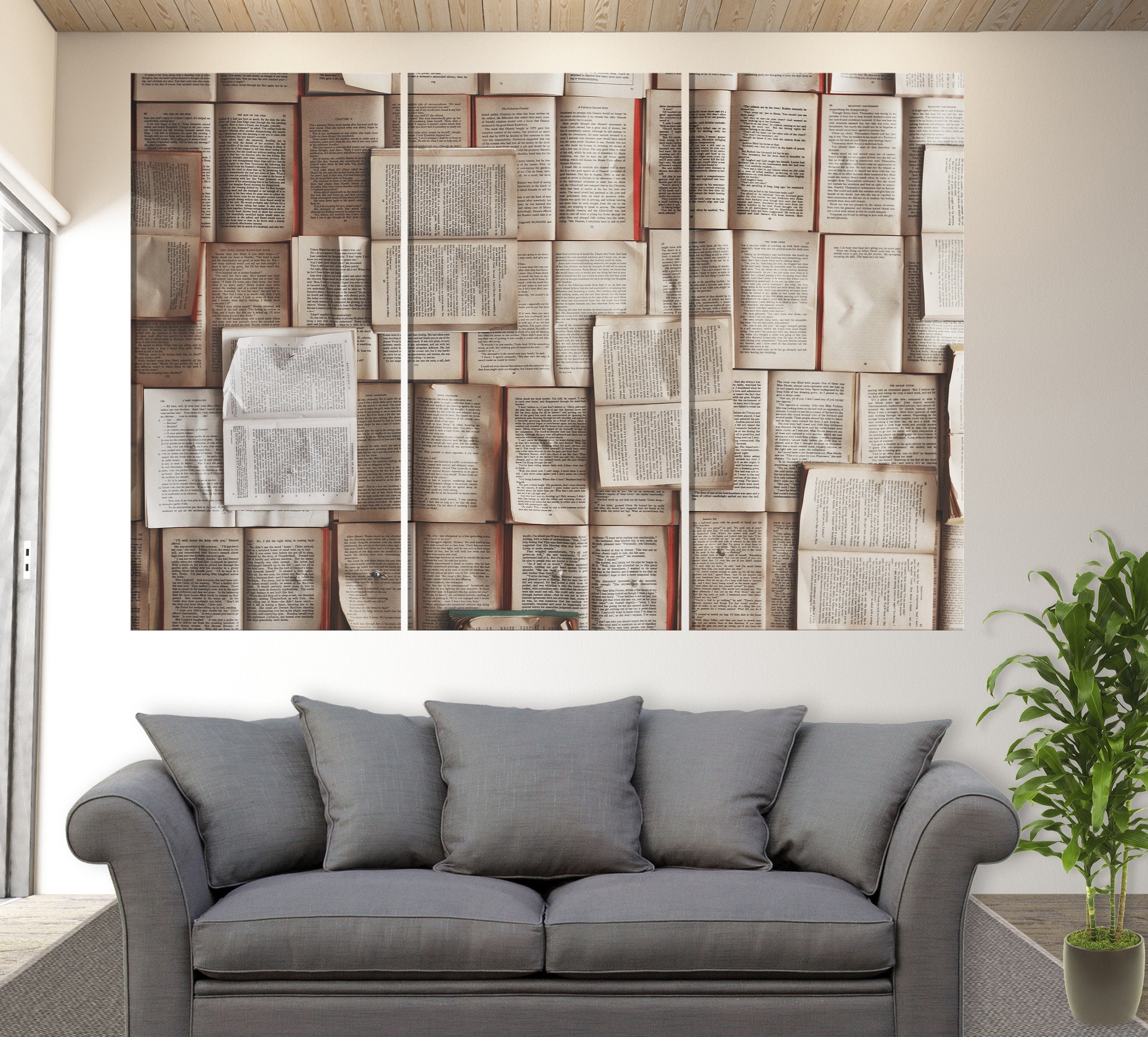 Abstract Books Canvas Wall Art Books Canvas Art Reading Wall Etsy UK