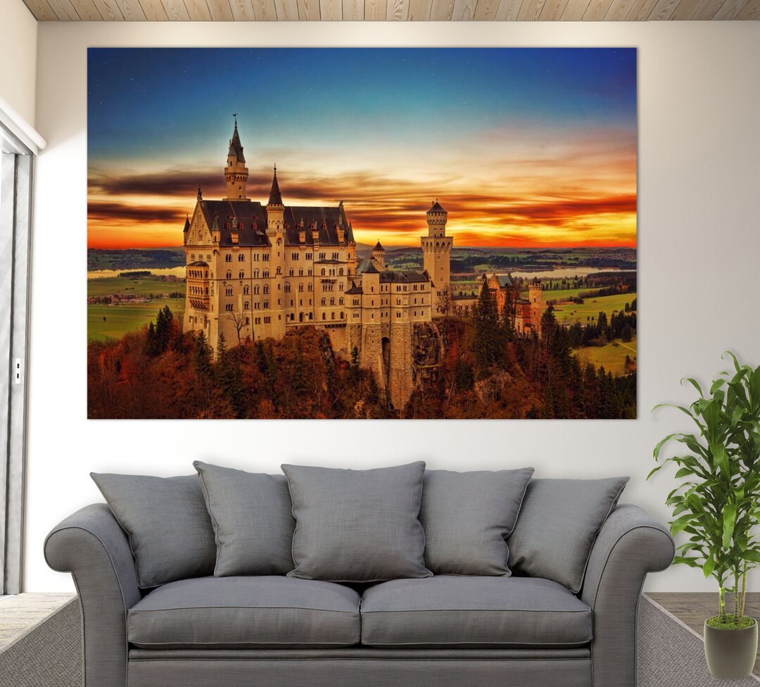 Neuschwanstein Castle Canvas Print Castle Canvas Wall Art Etsy