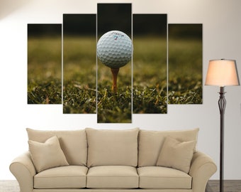 Arte de pared de golf, impresión en lienzo de pelota de golf