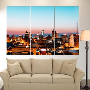 Milwaukee Wall Art, Milwaukee Skyline, Milwaukee Canvas Print, Wisconsin Wall Art