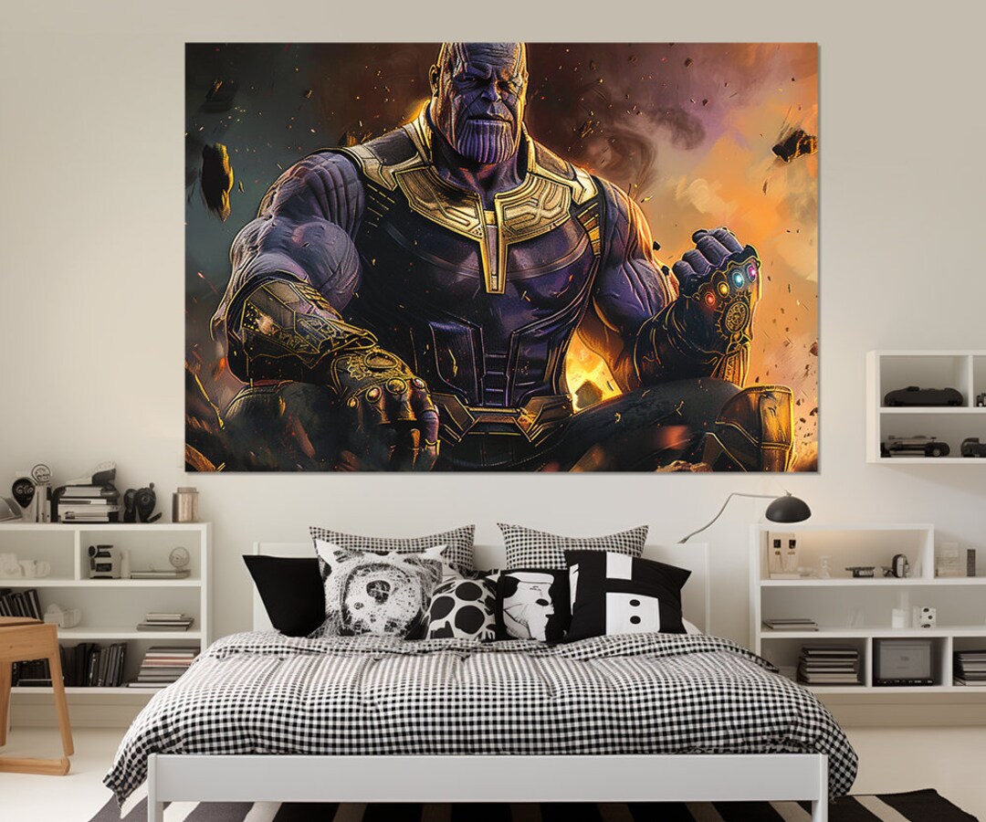 Thanos Canvas Print, Thanos Painting, Infinity Gauntlet Wall Art ...