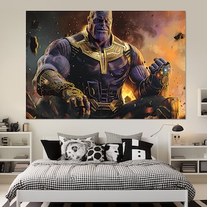 Thanos Canvas Print, Thanos Painting, Infinity Gauntlet Wall Art, Thanos Wall Art, Thanos Poster, Thanos Fan Gift