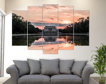 Lincoln Memorial Circle Northwest Canvas Print, Washington Canvas Art, Lincoln Memorial Wall Art