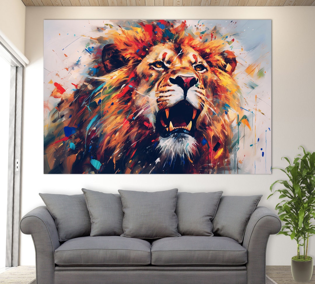 Lion Wall Decor Lion Art Print Lion Home Decor Lion Etsy