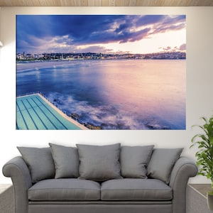 Bondi Beach Swimming Pool Canvas Wall Art, Nature Wall Decor, Bondi Beach, Australia Wall Art