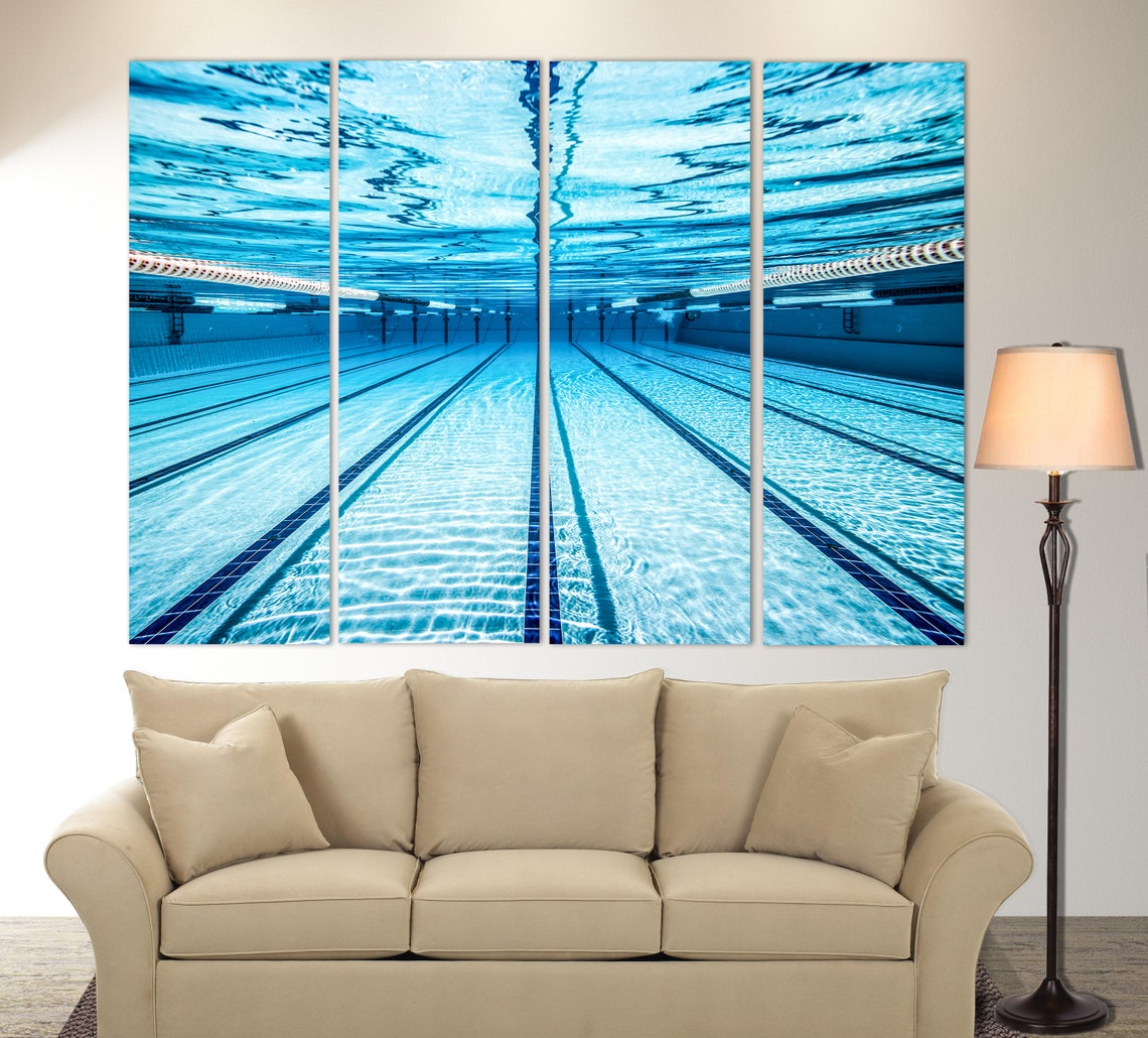 Swimming Wall Art Swimming Pool Canvas Print Swimming Gifts Etsy