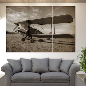 Biplane Canvas Print, Aircraft Wall Art, Pilot Gift, Aviation Wall Art