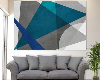 Modern Abstract Art Decor, Canvas, Geometric Abstract Art, Minimalist Wall Decor, Geometric Wall Art