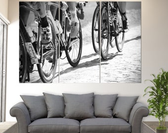 Cycling Wall Art, Black And White Cycling Canvas Print, Roubaix Cycling Photo