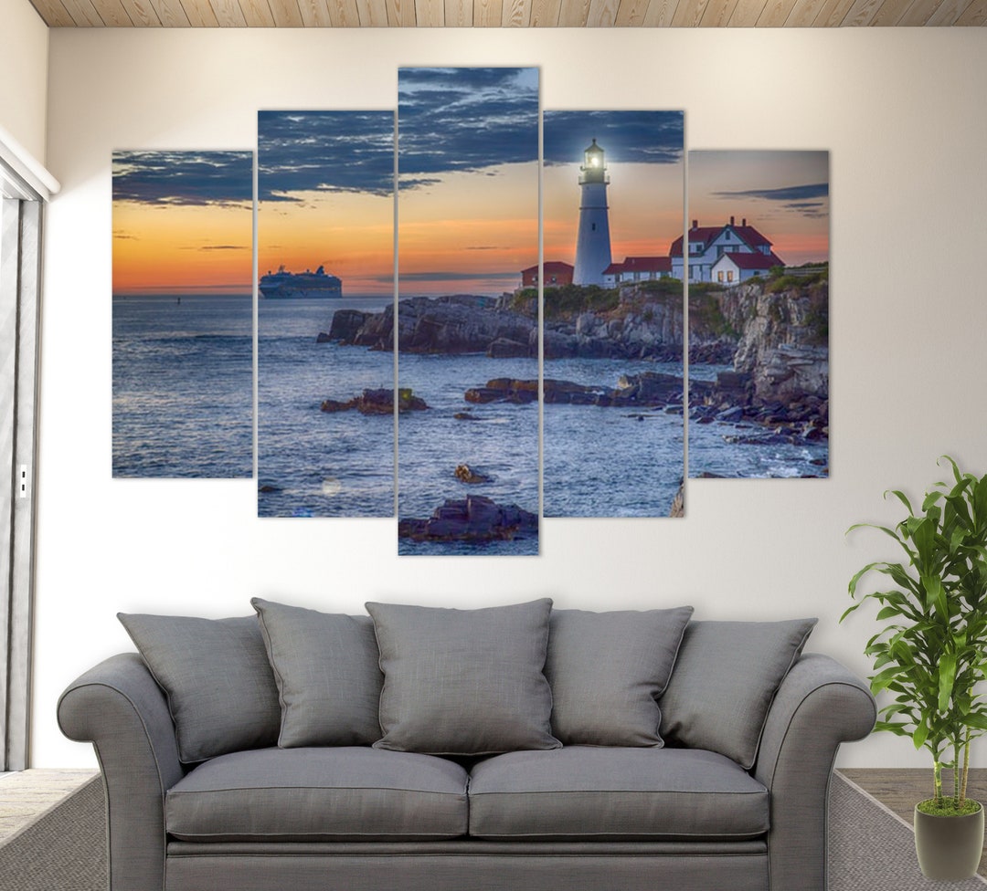 Cape Elizabeth Lighthouse Canvas Print, Lighthouse in Maine Wall Art - Etsy