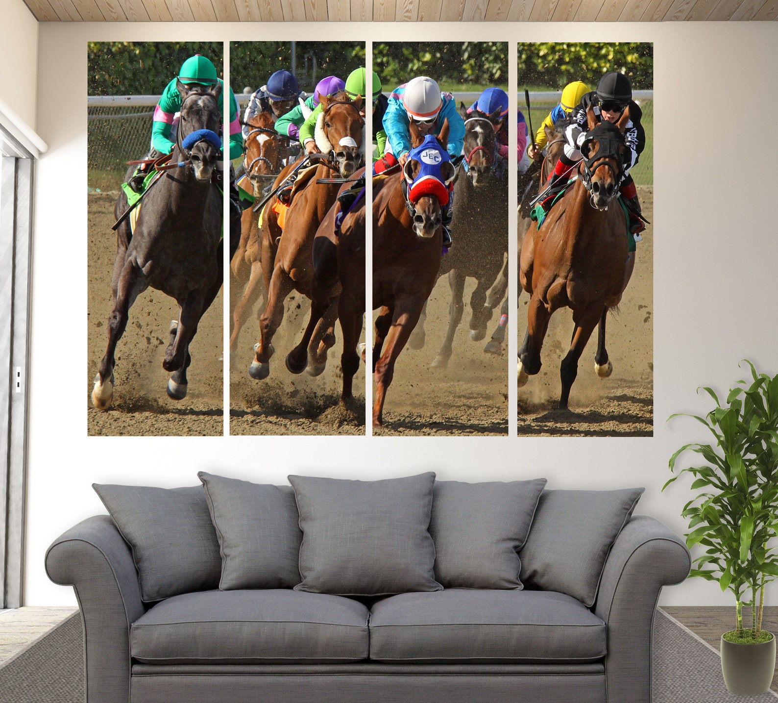Horse Racing Wall Art Kentucky Derby Canvas Print Horse Etsy