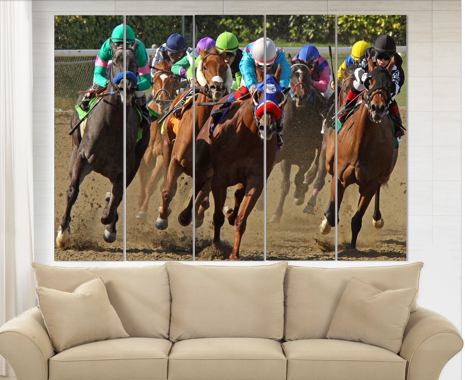 Horse Racing Wall Art Kentucky Derby Canvas Print Horse Etsy