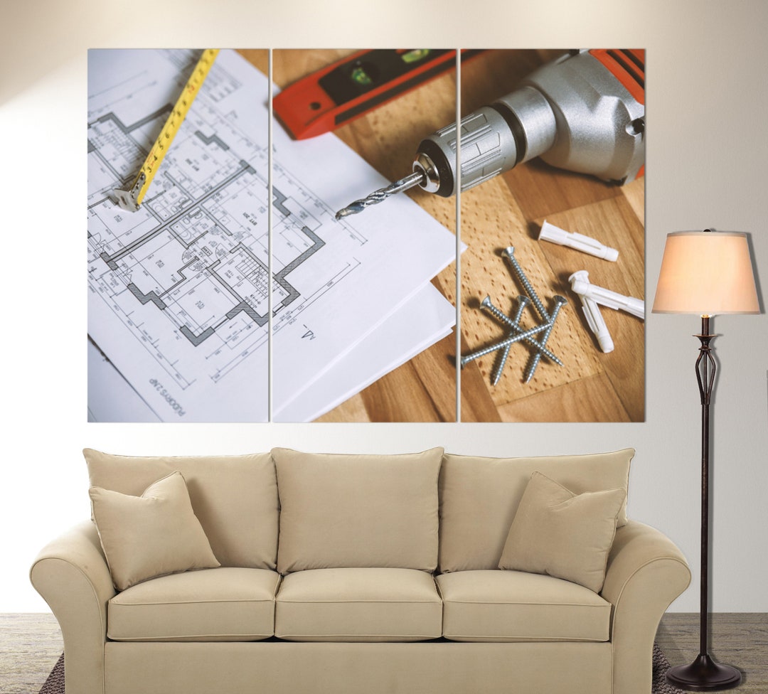 Architect Canvas Wall Art, Builder Gift, Constructor Gift, Architect Gift Etsy