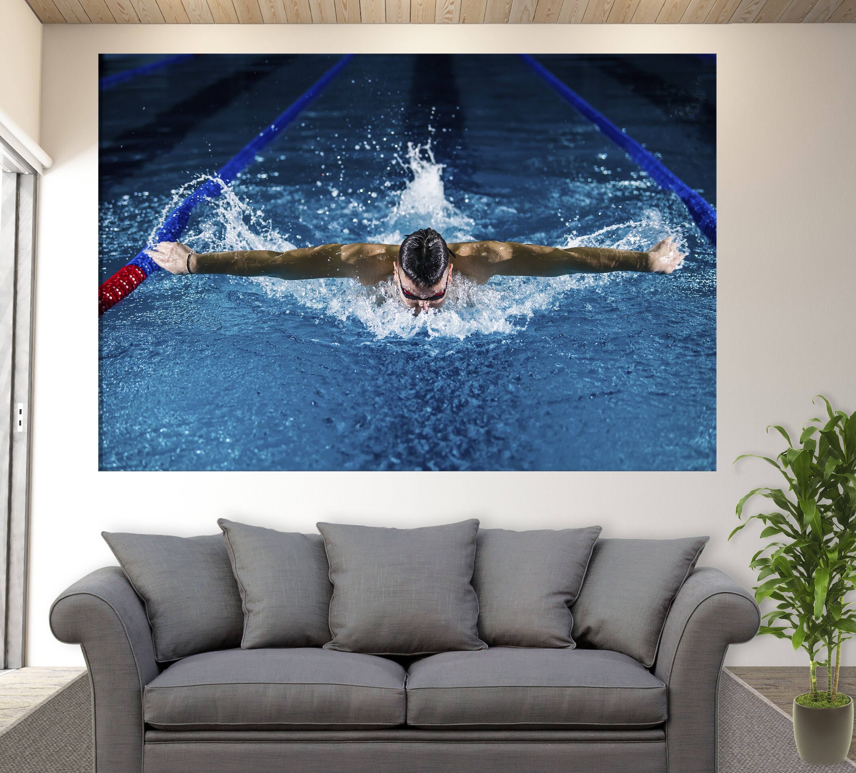 Swimming Wall Art Swimming Canvas Print Water Pool Swimming Etsy
