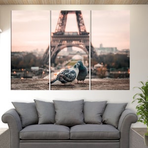Eiffel Tower Canvas Print, Romantic Paris Wall Art