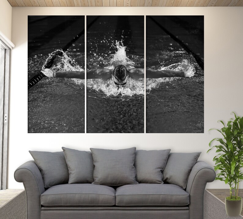 Swimming Wall Art Swimming Canvas Print Water Pool Swimming Etsy