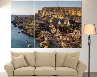 Popeye Village Canvas Art, Malta Wall Art, Malta Canvas Print