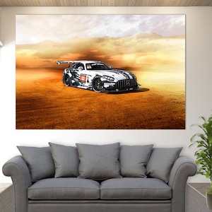 Mercedes Got3 Leinwanddruck, Mercedes Wandkunst, Sport Cars Wandkunst, Mercedes Druck, Mercedes Fan Geschenk