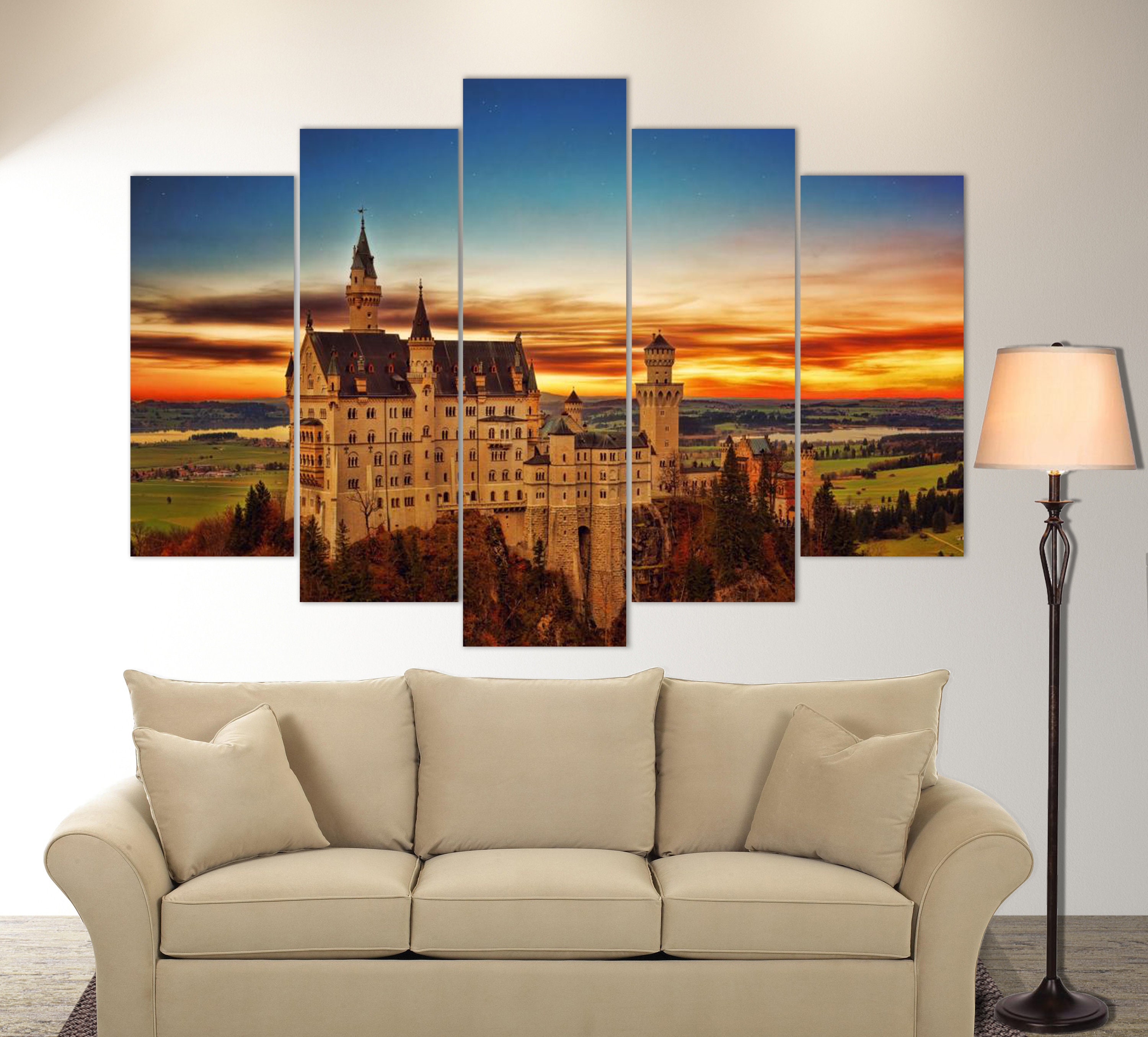 Neuschwanstein Castle Canvas Print Castle Canvas Wall Art Etsy