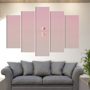 Pink Flamingo Canvas Wall Art, Flamingo Canvas Print, Pink Wall Decor