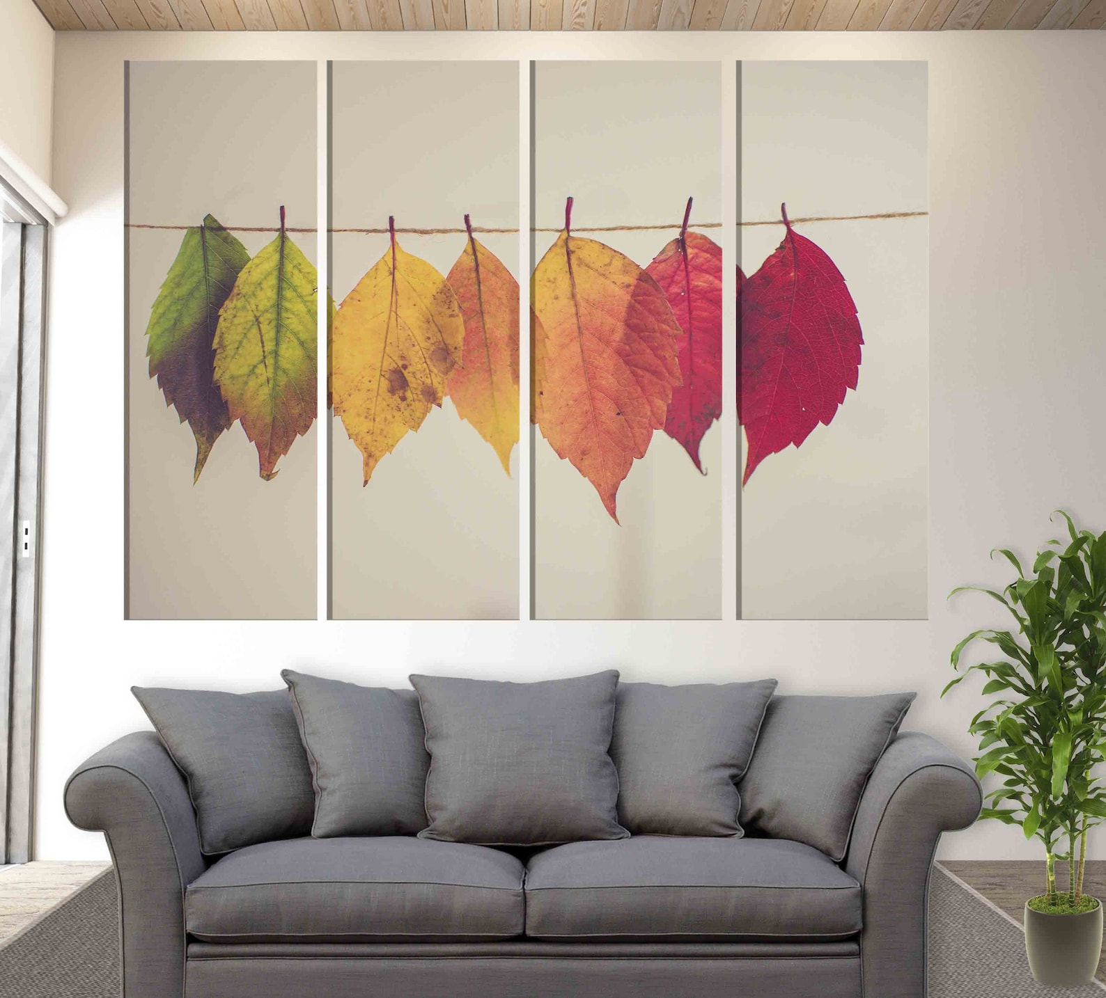Autumn Leaves Canvas Print Autumn Wall Art Fall Wall Decor Etsy