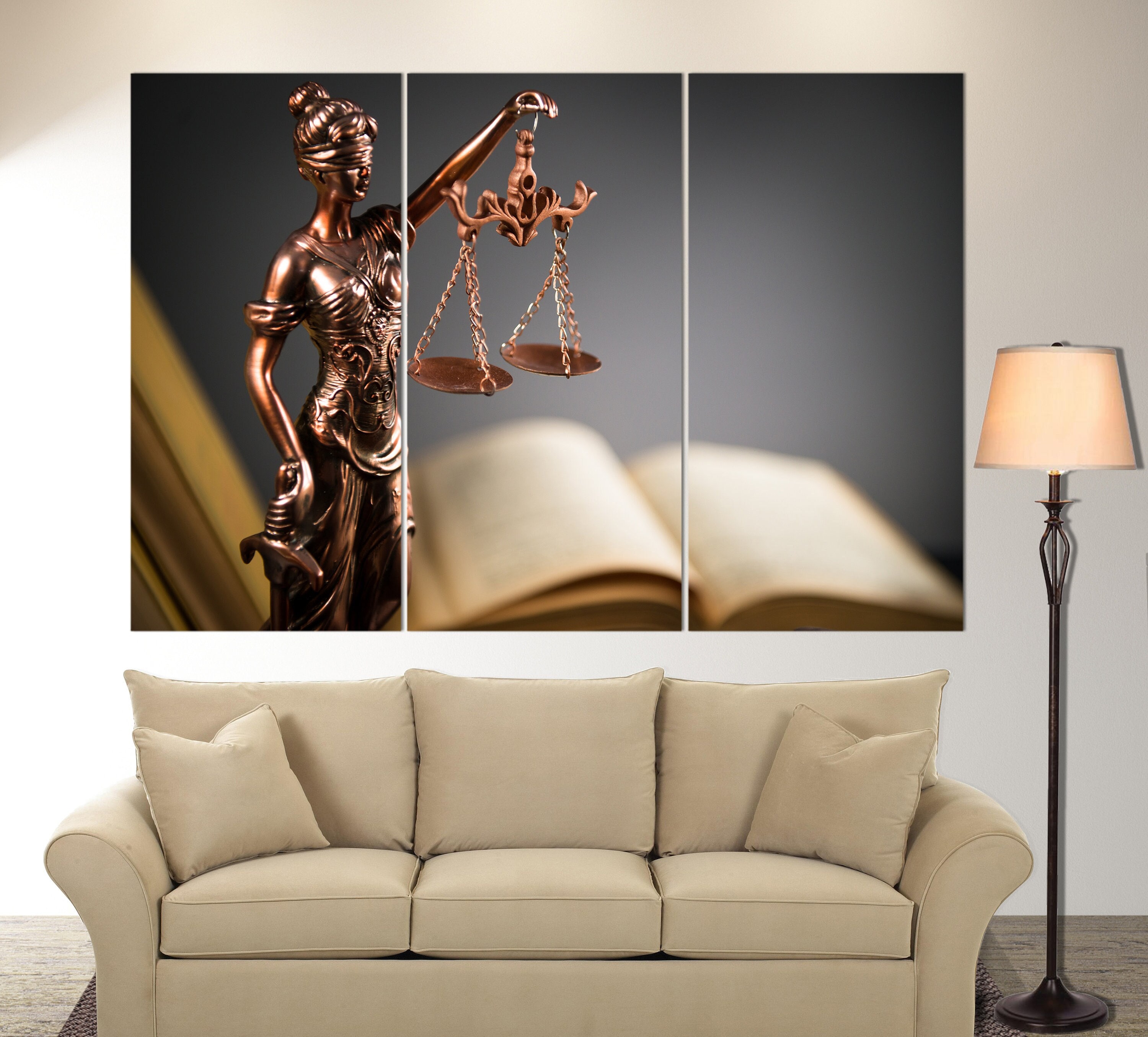 Lawyer Office Decor, Lady Justice Canvas Print, Lawyer Gift, Judge Gift ...
